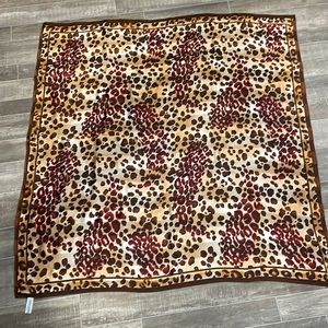 Vintage Oscar de la Renta Studio 100% silk Cheetah print scarf. 42" squared.